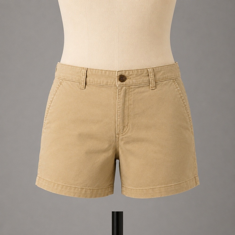Gap Khaki Chino Shorts Sz 10 Tan 3 Inch Inseam Stretch Utility Summer Staple